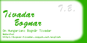 tivadar bognar business card