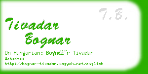 tivadar bognar business card